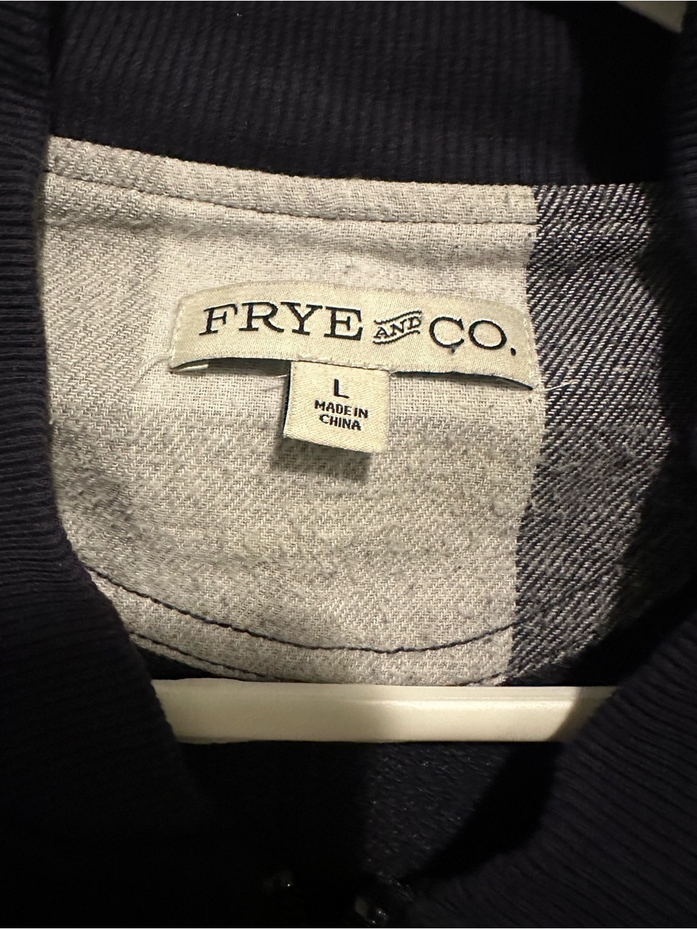 Frye Navy Ribbed Zip-Up Bomber Jacket - Picture 3 of 5